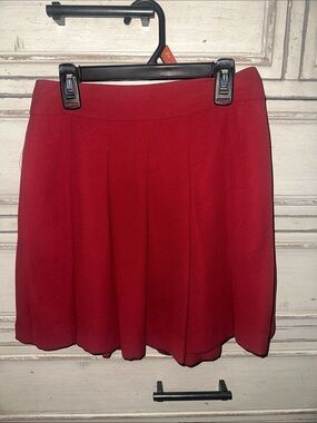 Banana Republic Crimson Chiffon Pleated Skirt